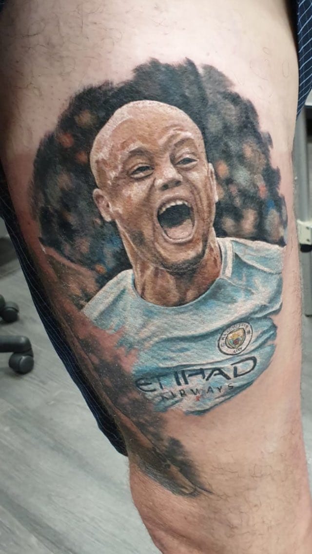 Man City tattoo Kompany